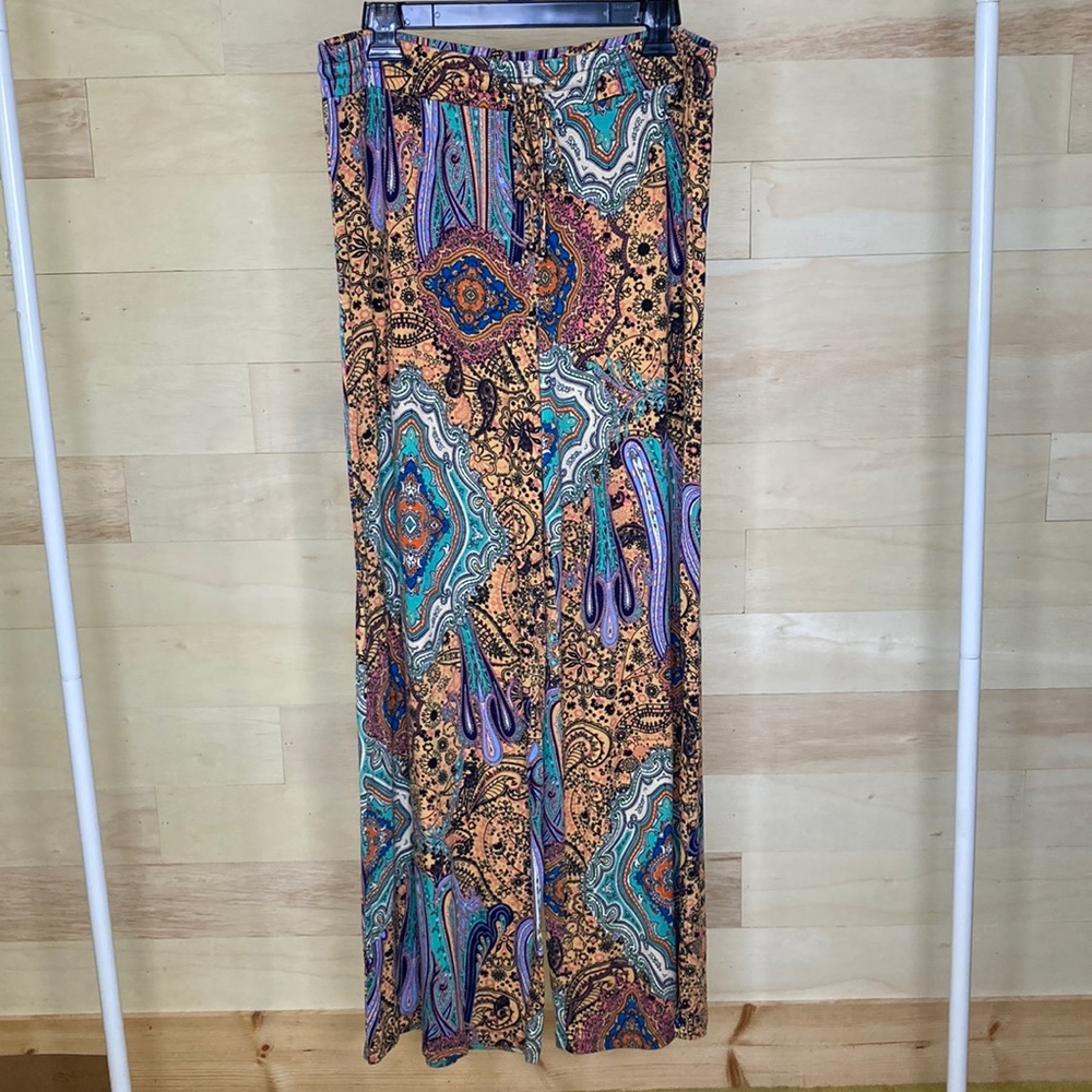 Gaucho pants Elastic waste Boho funky stretchy comfortable casual Cato L